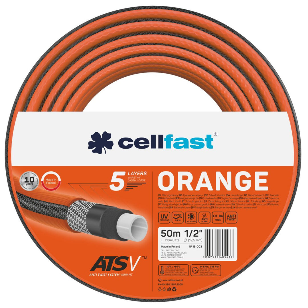 Trädgårdsslang 5 lager Cellfast Orange ATSV 1/2"50m