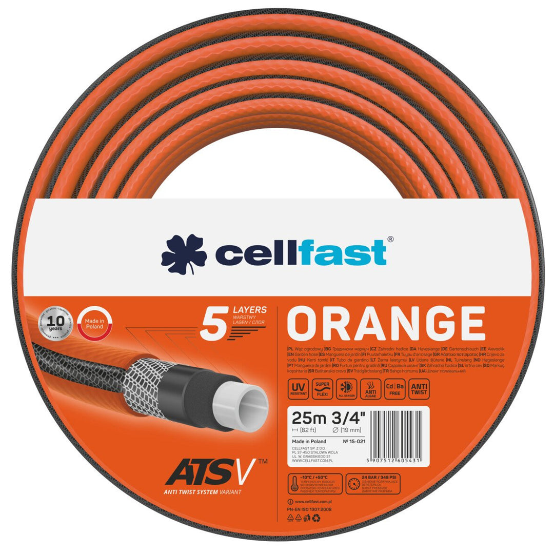 Trädgårdsslang 5 lager Cellfast Orange ATSV 3/4 "25m