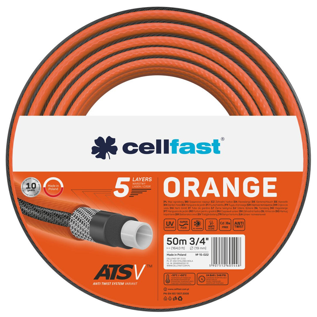 Trädgårdsslang 5 lager Cellfast Orange ATSV 3/4 "50m