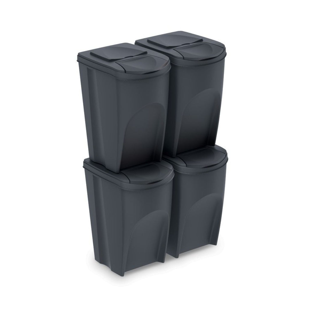 Sats med segregeringskorgar Prosperplast Sortibox 4x35L antracit