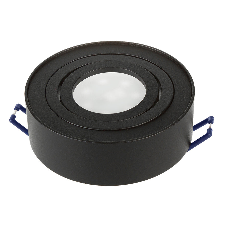 Maclean spot -takarmatur, för ljuskällor MR16 / GU10, svart, 94x32mm, rund, aluminium, MCE462 B