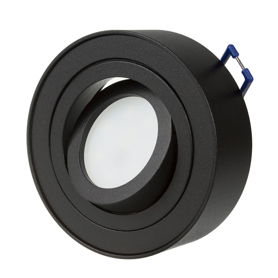 Maclean spot -takarmatur, för ljuskällor MR16 / GU10, svart, 94x32mm, rund, aluminium, MCE462 B