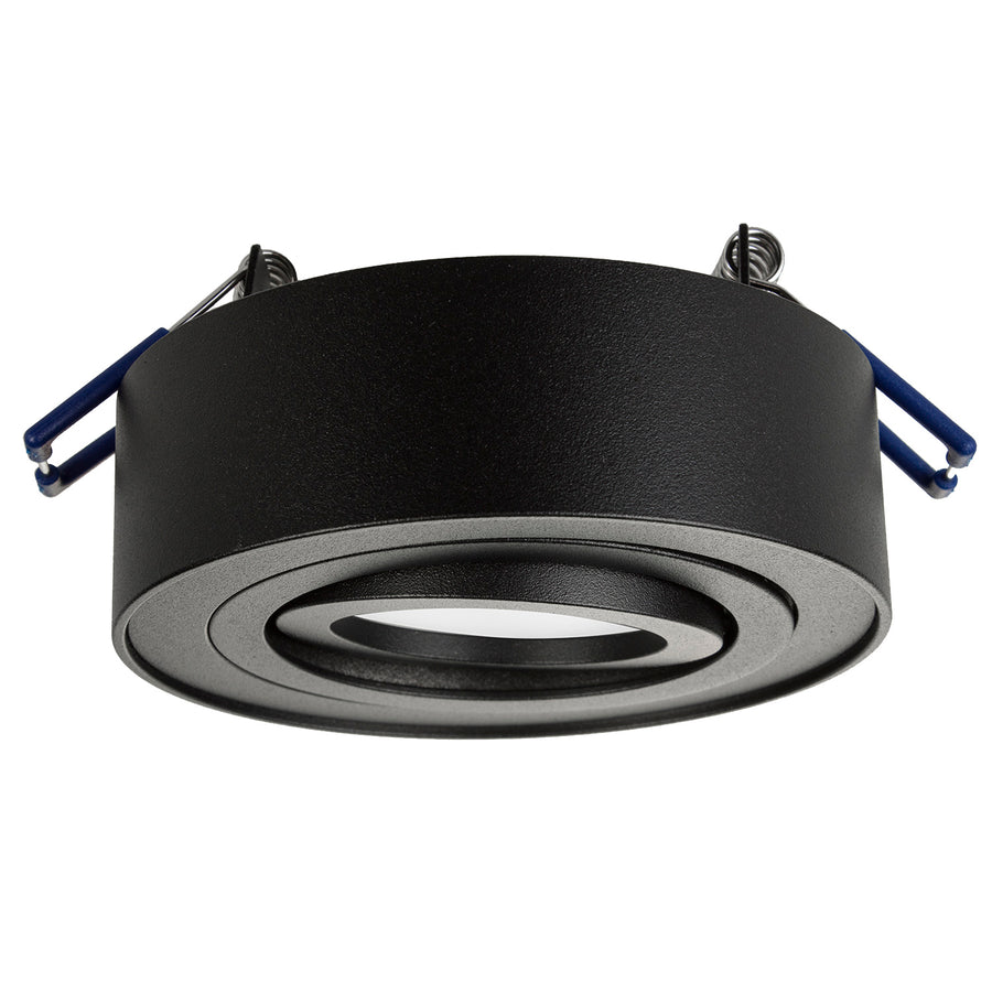 Maclean spot -takarmatur, för ljuskällor MR16 / GU10, svart, 94x32mm, rund, aluminium, MCE462 B