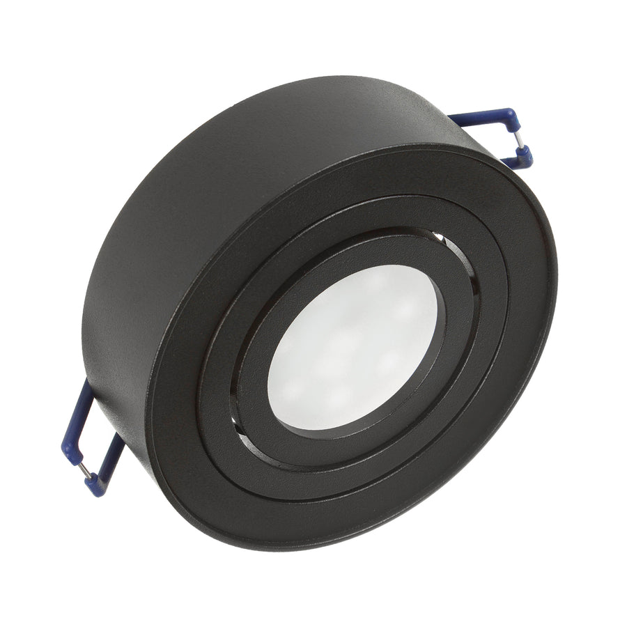 Maclean spot -takarmatur, för ljuskällor MR16 / GU10, svart, 94x32mm, rund, aluminium, MCE462 B