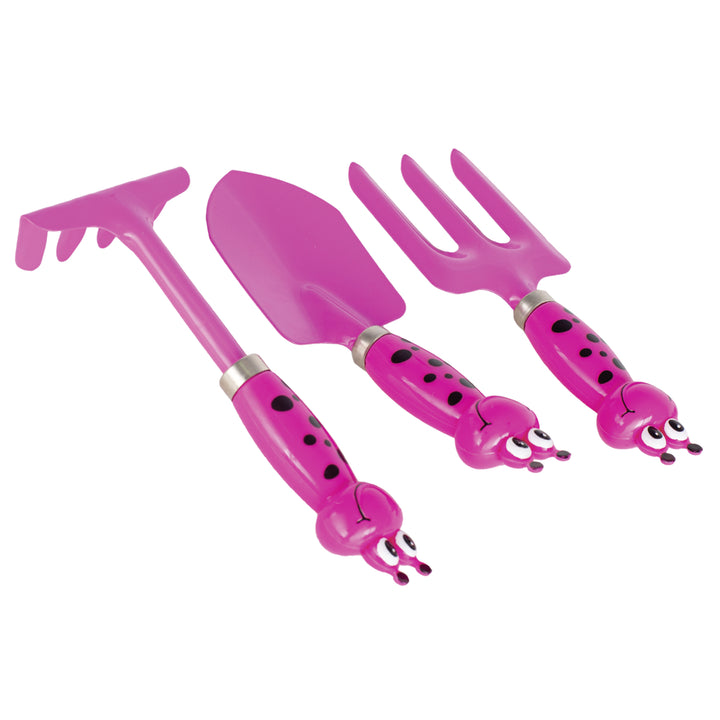 En uppsättning med 3 verktyg för barn Greenmill GR0137 spade, krattor och gafflar