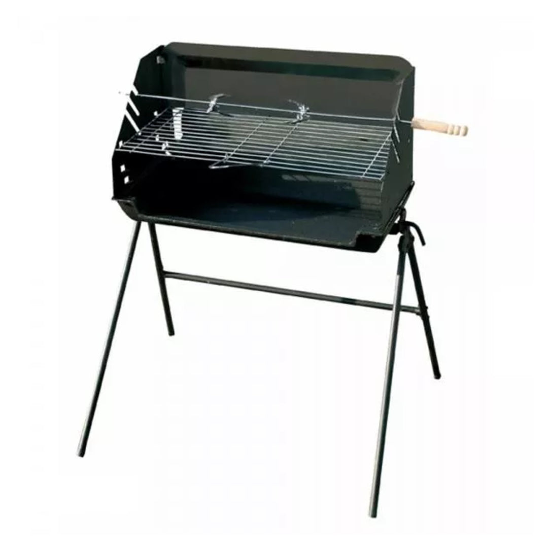 Master Grill MG853 Rektangulär Gjutjärngrill Trädgårdgrill Kolgrill Inkl. Grillspett 56x27cm