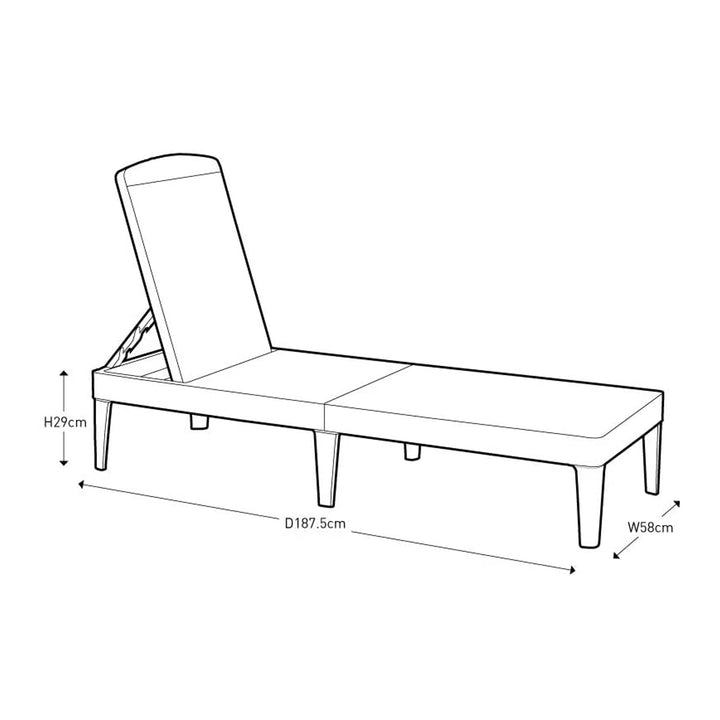 Jaipur Sun Lounger Justerbar Trädgårdstol - Antracit