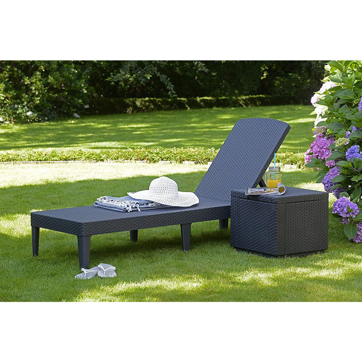 Jaipur Sun Lounger Justerbar Trädgårdstol - Antracit