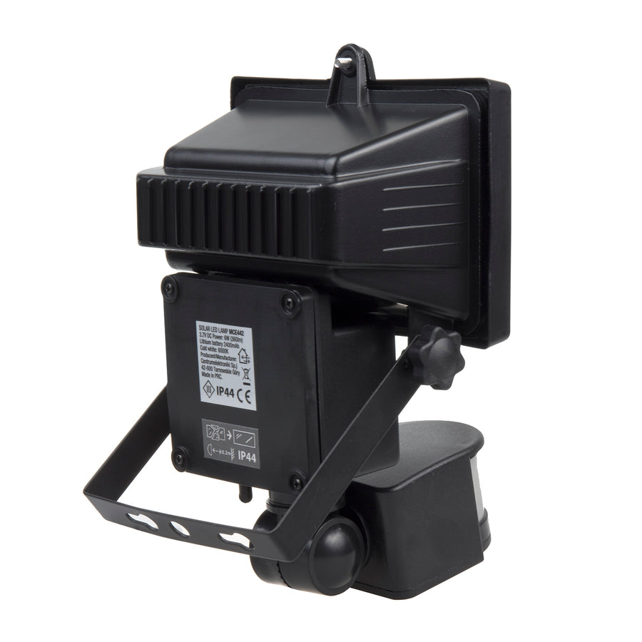 Maclean MCE442 Solar LED-Lampa Med Rörelsesensor Strålkastare Solar Vägglampa Skymning Sensor Solar Ljus IP44 6W 360 Lumen 6000K