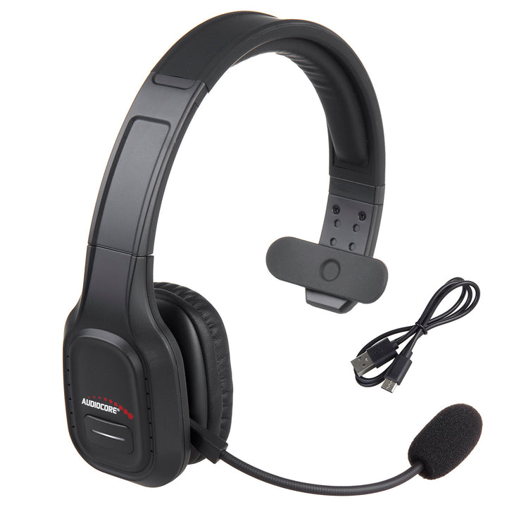 Audiocore AC864 Bluetooth-Headset Med Brusreducerande Mikrofon För Call Center Over-Ear-Hörlurar 32 Timmars Samtalstid Handsfree Trådlöst Kompatibelt Med Google Assistant Och Siri