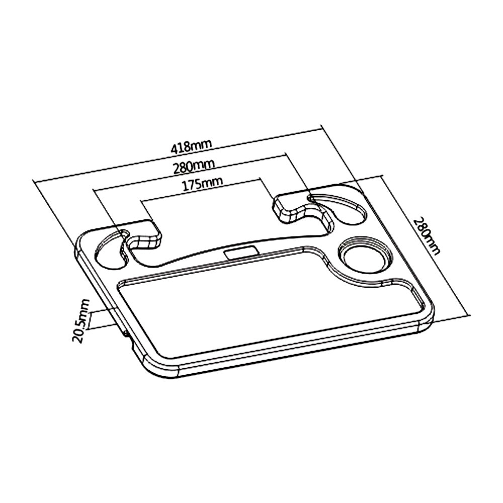 Maclean MC-928 Rattförvaring 2-i-1 Skrivbord/Matbord Multifunktionellt Bilbord Rattförvaring Skrivbord Dryckeshållare Laptop Tray Table Bil Upp Till 5kg