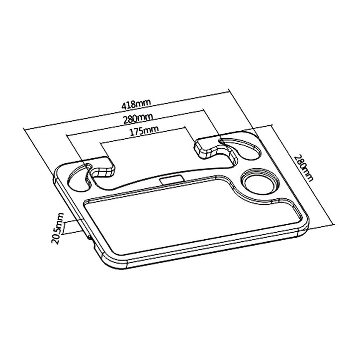 Maclean MC-928 Rattförvaring 2-i-1 Skrivbord/Matbord Multifunktionellt Bilbord Rattförvaring Skrivbord Dryckeshållare Laptop Tray Bord Bil Upp Till 5kg