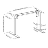 Ergo Office ER-443 Elektriskt Skrivbord Med 1 Motor Höjdjusterbar Max 1160mm, Maxvikt 80kg