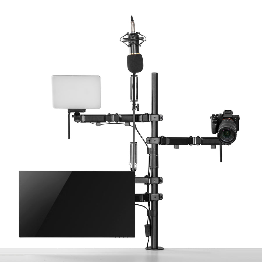 NanoRS RS164 All-in-One Studio Professional Skrivbordsfäste För 17-32" Monitor + Mikrofon + Kamera Och Strålkastare Fäste För Studio TripodVESA 75x75 100x100