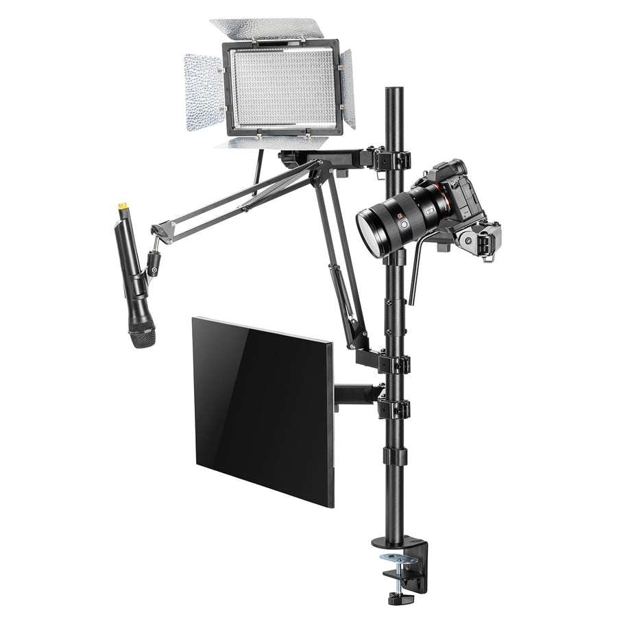 NanoRS RS164 All-in-One Studio Professional Skrivbordsfäste För 17-32" Monitor + Mikrofon + Kamera Och Strålkastare Fäste För Studio TripodVESA 75x75 100x100