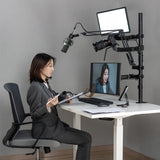 NanoRS RS164 All-in-One Studio Professional Skrivbordsfäste För 17-32" Monitor + Mikrofon + Kamera Och Strålkastare Fäste För Studio TripodVESA 75x75 100x100
