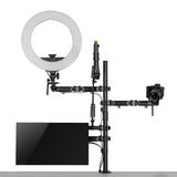 NanoRS RS164 All-in-One Studio Professional Skrivbordsfäste För 17-32" Monitor + Mikrofon + Kamera Och Strålkastare Fäste För Studio TripodVESA 75x75 100x100