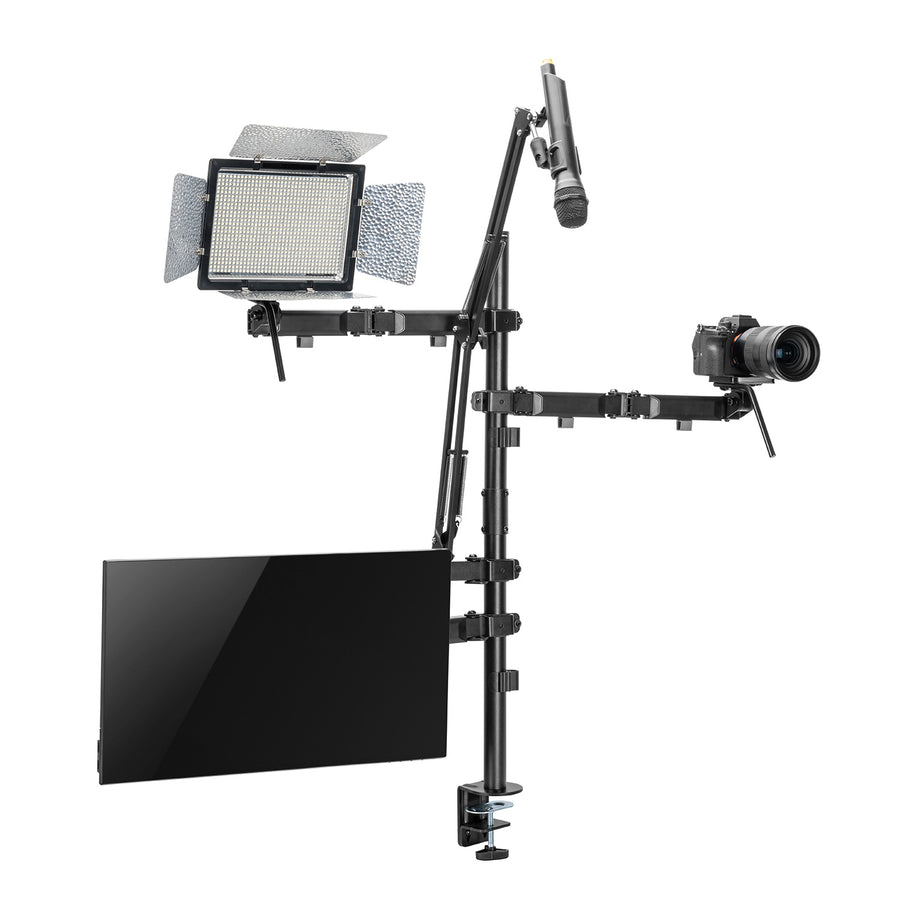NanoRS RS164 All-in-One Studio Professional Skrivbordsfäste För 17-32" Monitor + Mikrofon + Kamera Och Strålkastare Fäste För Studio TripodVESA 75x75 100x100