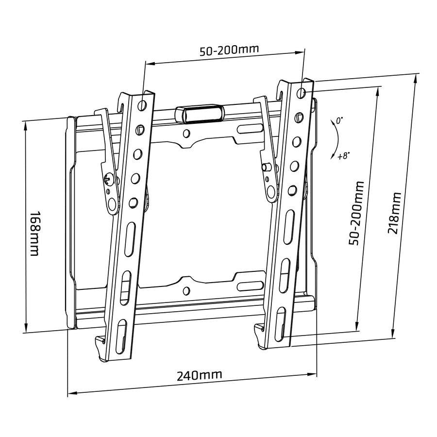 Maclean TV-fäste, max VESA 200x200, 13-42", upp till 25 kg, svart, MC-942