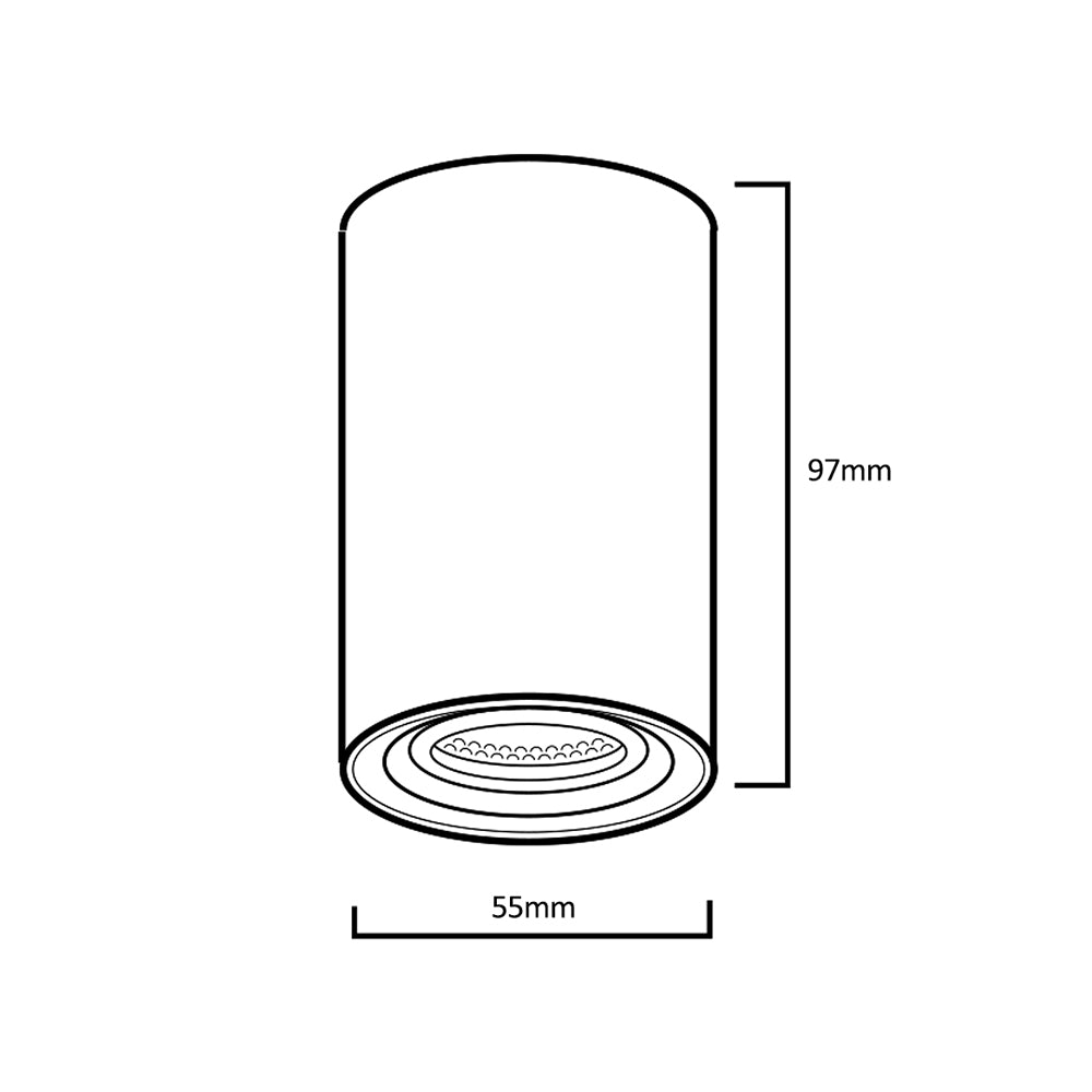 Maclean ytmontering/rör, spot, rund, aluminium, GU10, 55x100mm, vit, MCE458 W/W