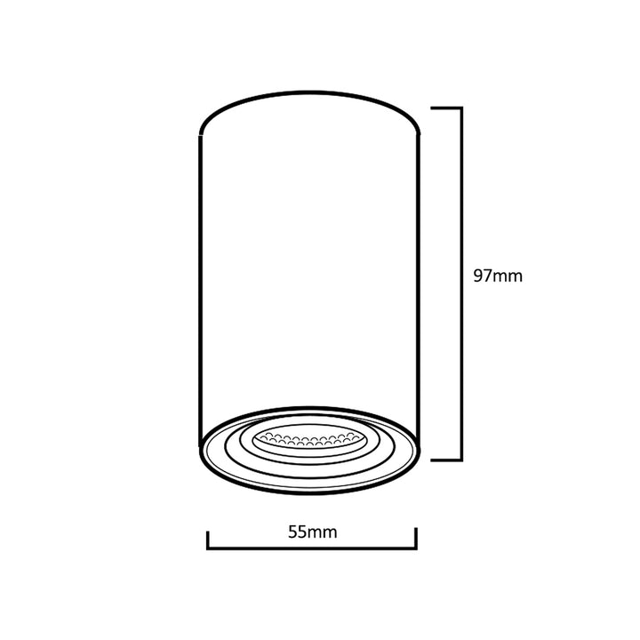 Maclean ytmontering/rör, spot, rund, aluminium, GU10, 55x100mm, vit, MCE458 W/W