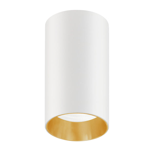 Maclean ytmontering/rör, spot, rund, aluminium, GU10, 55x100mm, vit/guld, MCE458 W/G