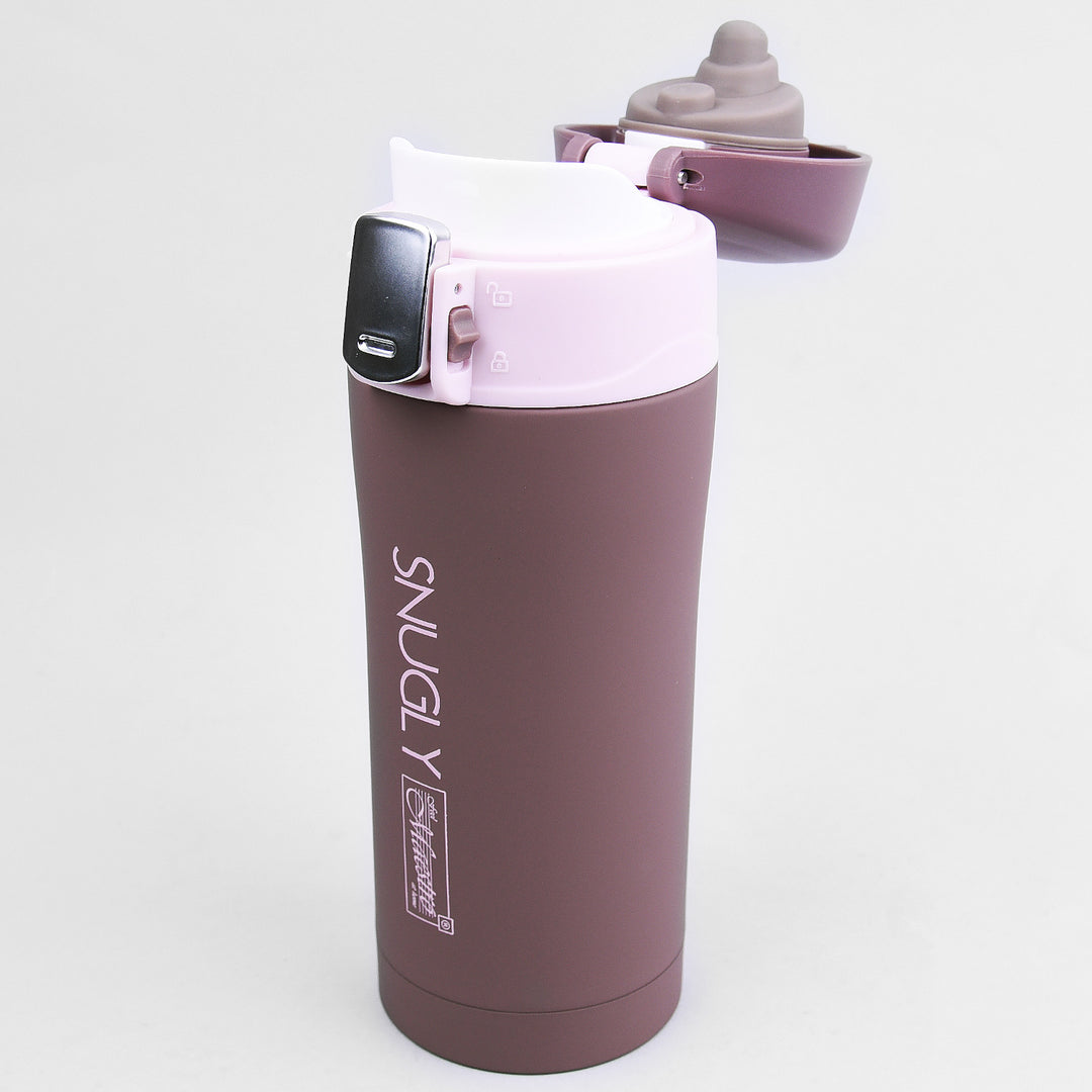 Snugly termosmugg kaffemugg termosflaska isolerat rostfritt stål för varma eller kalla drycker (300 ml, brun)