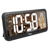 GreenBlue GB214 Digital Klocka Med Temperatursensor 37x17cm Stor Väggklocka Larm LED-Display För Att Placera På Ett Bord Eller Att Hänga På Väggen Drivs Av Nätadapter Eller Batterier
