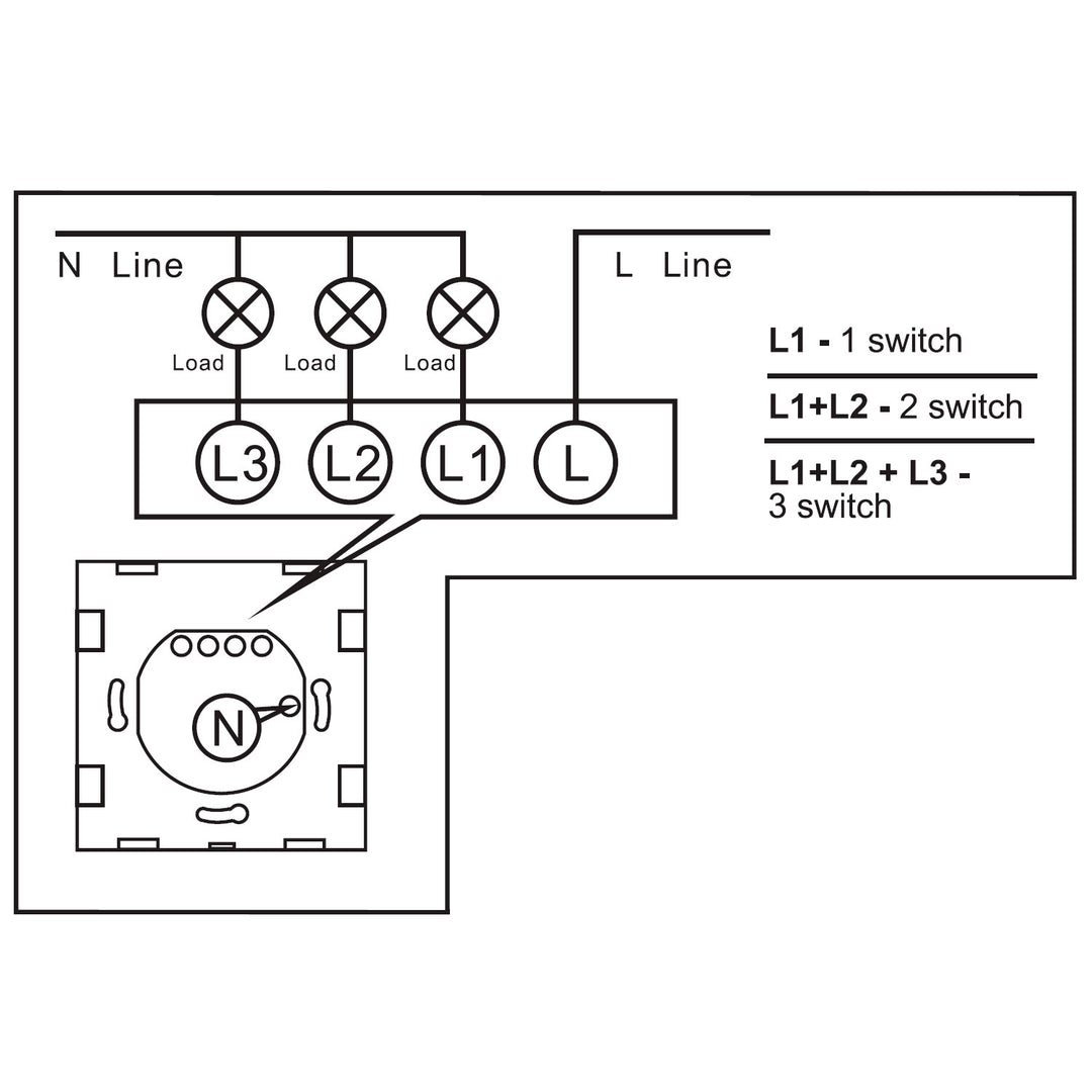 Maclean MCE716W Smart WiFi Touch strömbrytare kompatibel med Tuya APP väggströmbrytare glasströmbrytare med färgväxling LED-bakgrundsbelysning inbyggd strömbrytare 85 x 85 mm (1 x fyrkantig, vit)