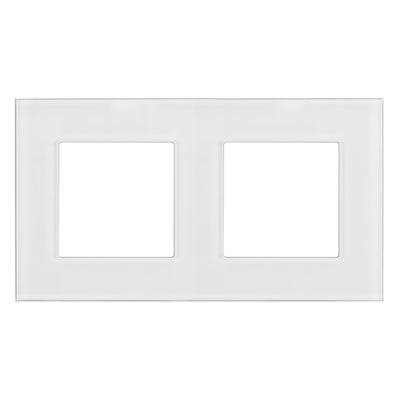 Maclean MCE729W 2-Faldig Glasram Panel 157x86mm För Teckdose Modulärt Vägguttag Infällt Uttag Vägguttag Inbyggt Uttag Infälld Installation (Dubbel Glasram För Uttag, Vit)