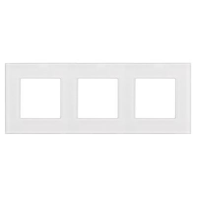 Maclean MCE731W Trippel Glasram Panel 228x86mm För Uttag Modulärt Vägguttag Infällt Uttag Vägguttag Infälld Installation (Trippelglasram För Uttag, Vit)