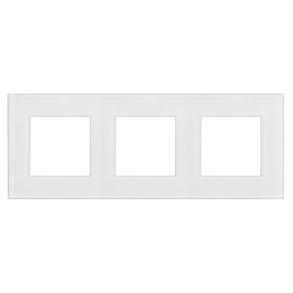 Maclean MCE731W Trippel Glasram Panel 228x86mm För Uttag Modulärt Vägguttag Infällt Uttag Vägguttag Infälld Installation (Trippelglasram För Uttag, Vit)