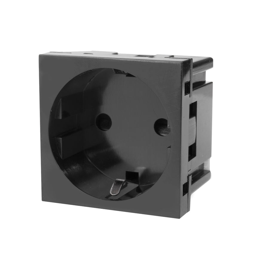 Maclean MCE719B Schuko Infällt Uttag Utan Ram Skyddskontaktuttag Vägguttag Modulärt Vägguttag Infällt Uttag Vägguttag Inbyggt Uttag Infälld Installation (Schuko Uttag, Svart)