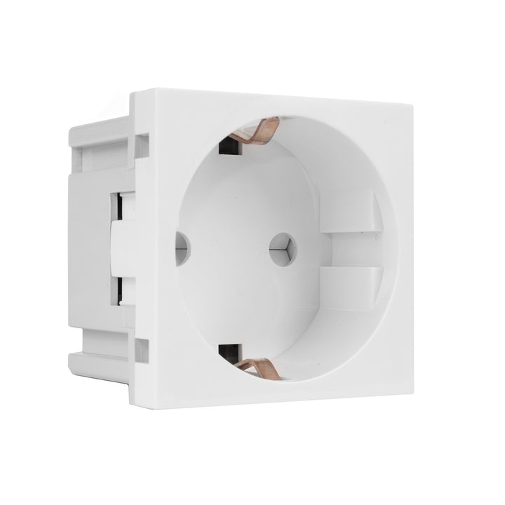 Maclean MCE719W Schuko Infällt Uttag Utan Ram Skyddskontaktuttag Vägguttag Modulärt Vägguttag Infällt Uttag Vägguttag Inbyggt Uttag Infälld Installation (Schuko Uttag, Vit)