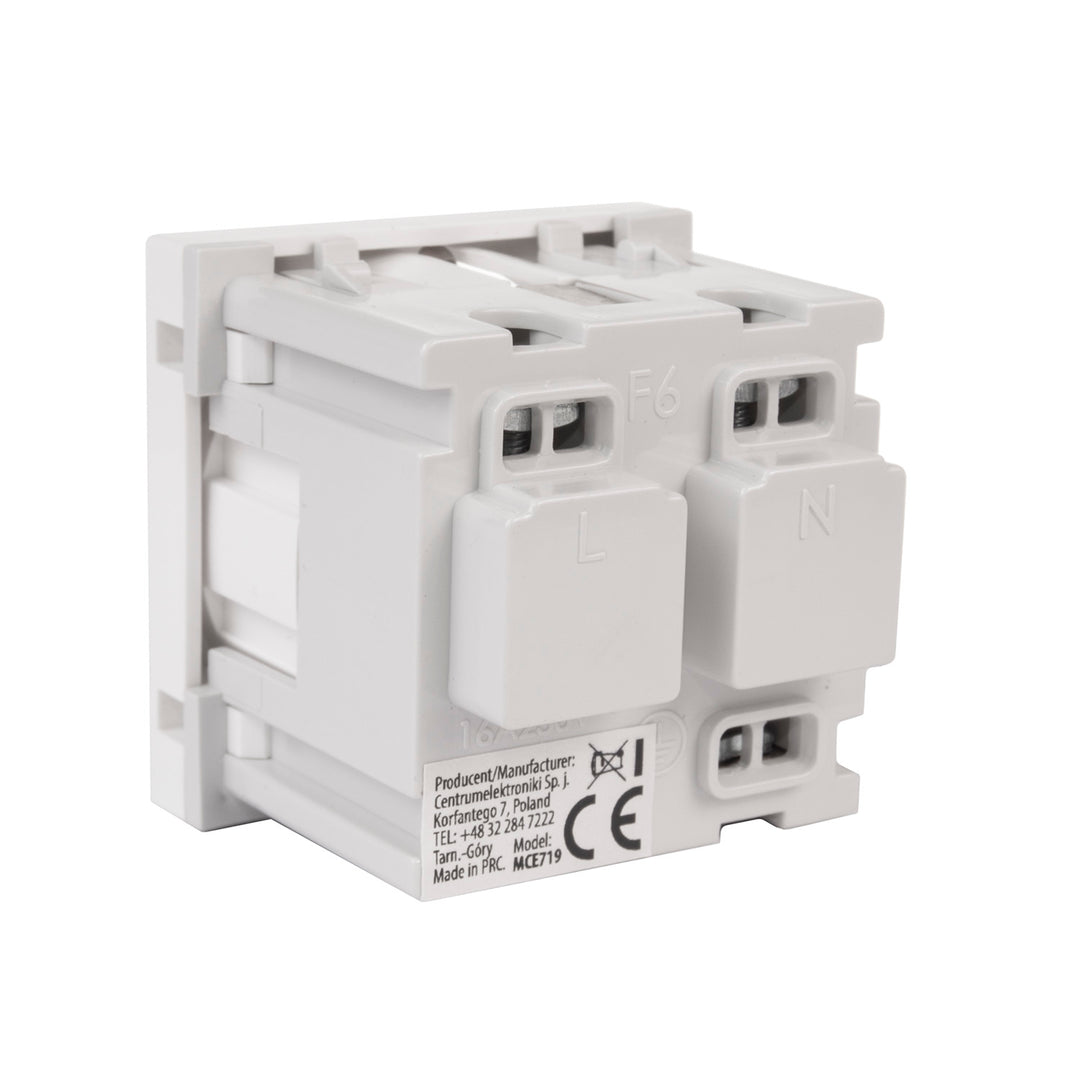 Maclean MCE719W Schuko Infällt Uttag Utan Ram Skyddskontaktuttag Vägguttag Modulärt Vägguttag Infällt Uttag Vägguttag Inbyggt Uttag Infälld Installation (Schuko Uttag, Vit)