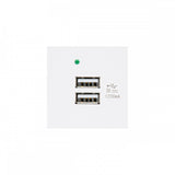 Maclean MCE728W USB-Uttag Laddare 2x USB-Anslutning Upp till 2,1A Fast Charge Modulärt Vägguttag Infällt Uttag Vägguttag Infälld Installation (USB-Uttag 2.1A, Vit)
