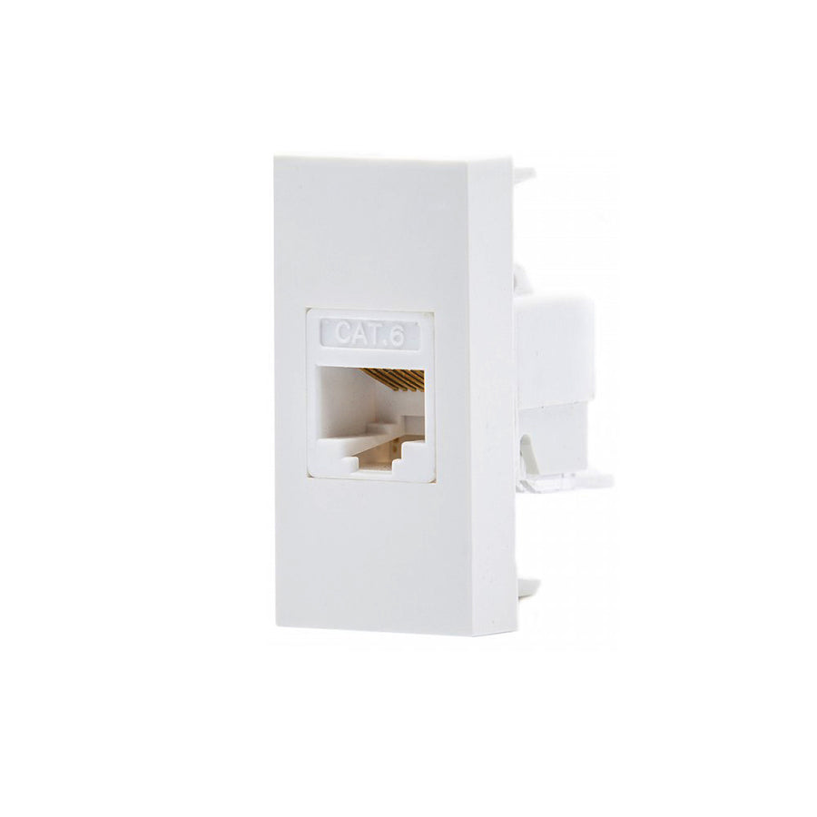 Maclean MCE725W LAN-Uttag CAT.6 Universellt Nätverksuttag Modulärt Vägguttag Infällt Uttag Vägguttag Infälld Installation (LAN Uttag, Vit)