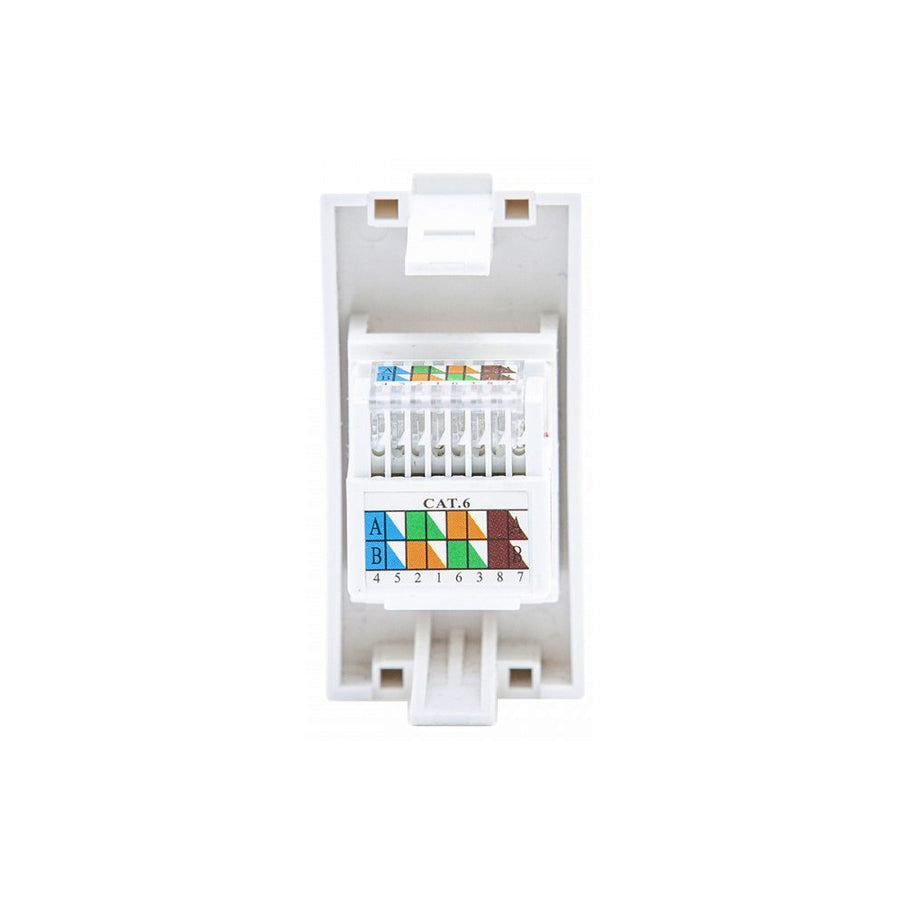 Maclean MCE725W LAN-Uttag CAT.6 Universellt Nätverksuttag Modulärt Vägguttag Infällt Uttag Vägguttag Infälld Installation (LAN Uttag, Vit)