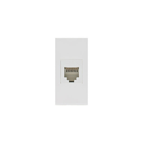 Maclean MCE725W LAN-Uttag CAT.6 Universellt Nätverksuttag Modulärt Vägguttag Infällt Uttag Vägguttag Infälld Installation (LAN Uttag, Vit)