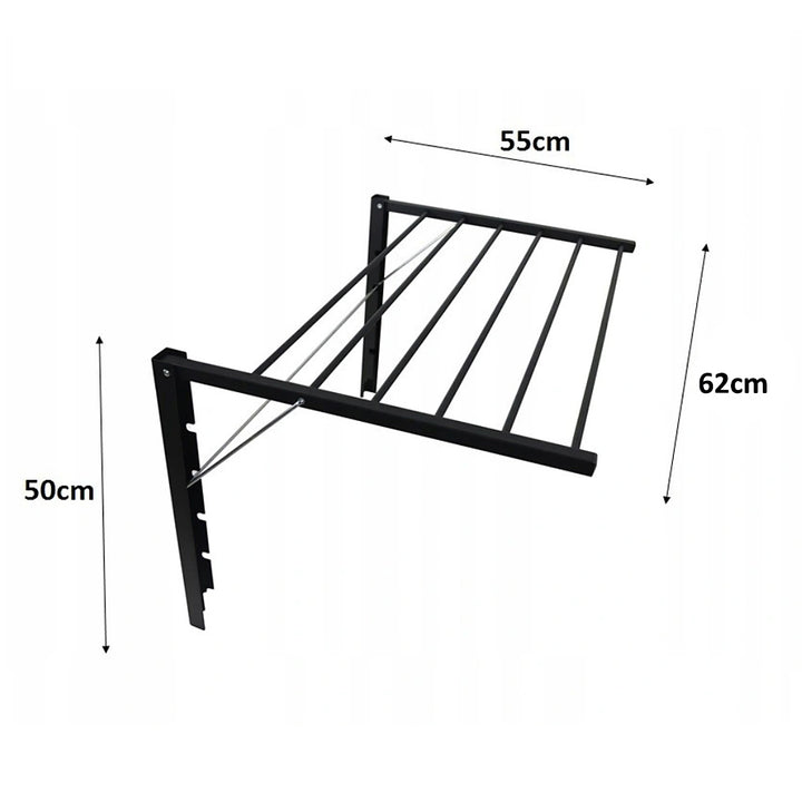 Majka Väggmonterad torktumlare Väggmonterad torkställning (60cm, svart)