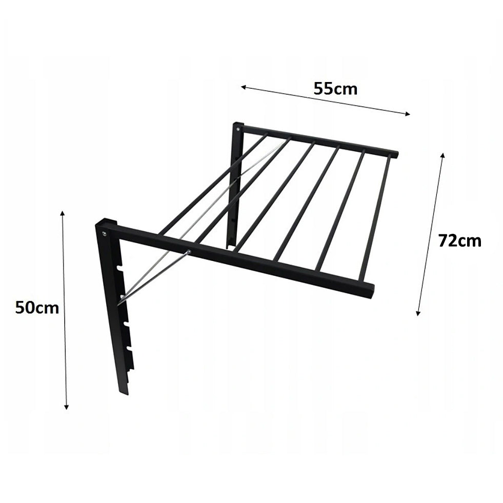 Majka Väggmonterad torktumlare Väggmonterad torkställning (70cm, svart)