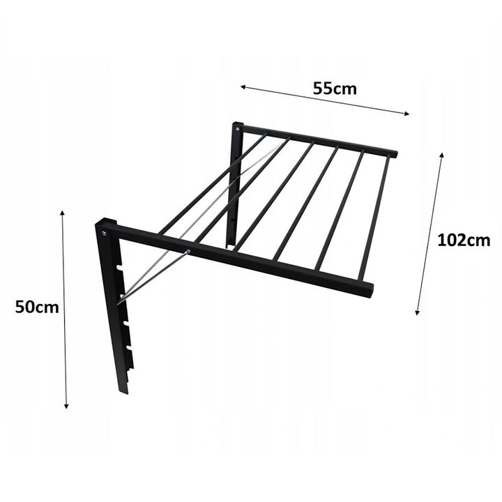 Majka Väggmonterad tvättmaskin Väggmonterad torkställning (100cm, Silver)