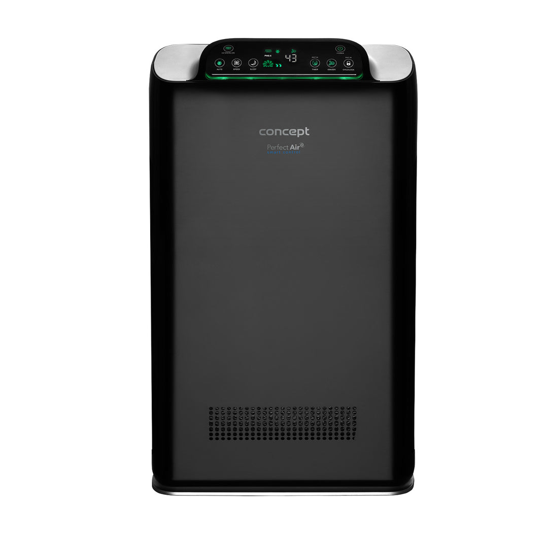 CONCEPT Hausgeräte Perfect Air SMART CA2000 Luftrenare Rumsluftrenare 320 m3 / h 7-stegsfiltrering HEPA-13 dammfilter Ioniserande kolfilter 99,9% Mobile App, svart