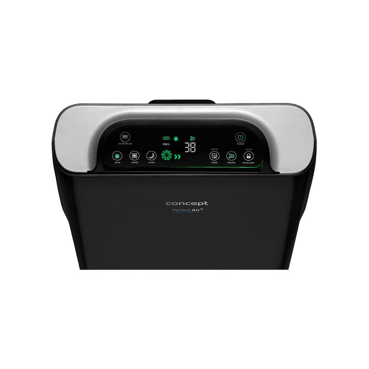 CONCEPT Hausgeräte Perfect Air SMART CA2000 Luftrenare Rumsluftrenare 320 m3 / h 7-stegsfiltrering HEPA-13 dammfilter Ioniserande kolfilter 99,9% Mobile App, svart