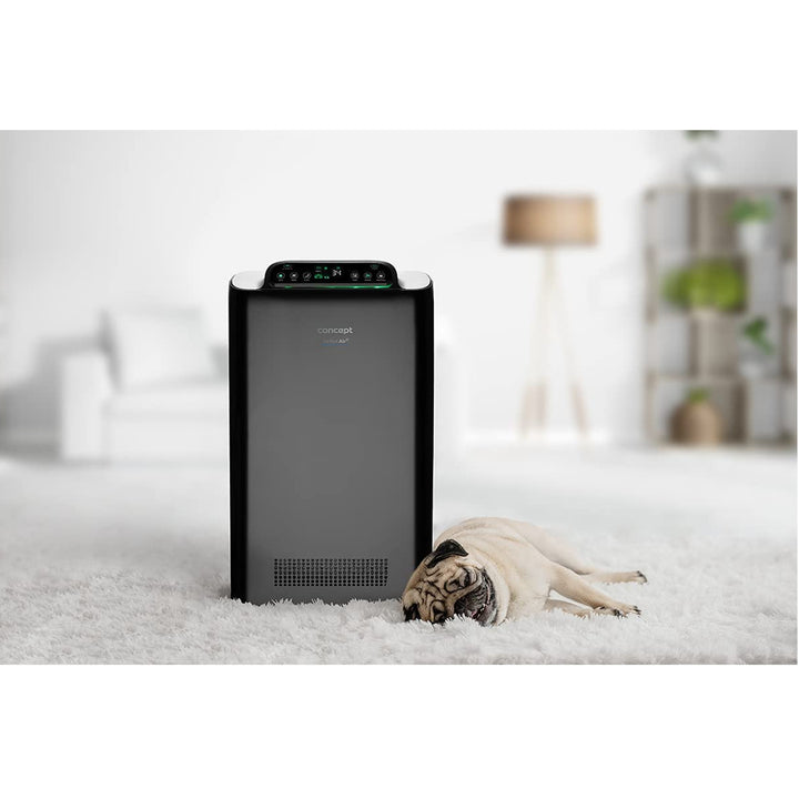 CONCEPT Hausgeräte Perfect Air SMART CA2000 Luftrenare Rumsluftrenare 320 m3 / h 7-stegsfiltrering HEPA-13 dammfilter Ioniserande kolfilter 99,9% Mobile App, svart