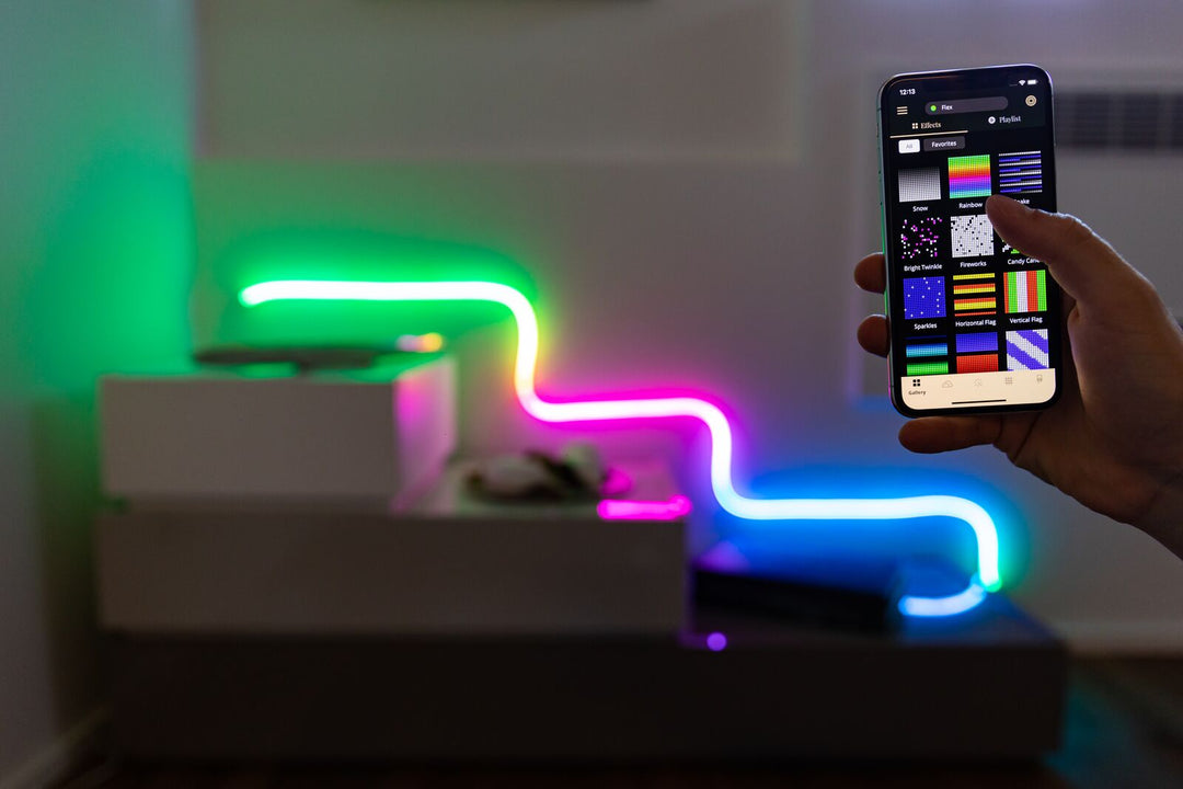 Allocacoc TWFL200STW-WEU LED RGB-rörlampa Flexibel Alexa Google Wi-Fi Bluetooth Twinkly Music 2m