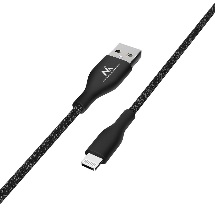 Maclean MCE845B MFi-Certifierad Laddningskabel Kompatibel Med iPhone / iPod / iPad 5V / 2,4A Snabbladdning (1 meter, Svart)