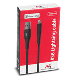 Maclean MCE845B MFi-Certifierad Laddningskabel Kompatibel Med iPhone / iPod / iPad 5V / 2,4A Snabbladdning (1 meter, Svart)