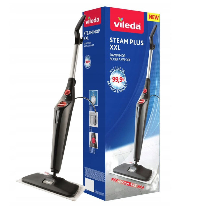 VILEDA 168935 Vileda ångmopp Steam XXL Set 3.0 Folding Carpet Cleaning Pad Rotating Washable