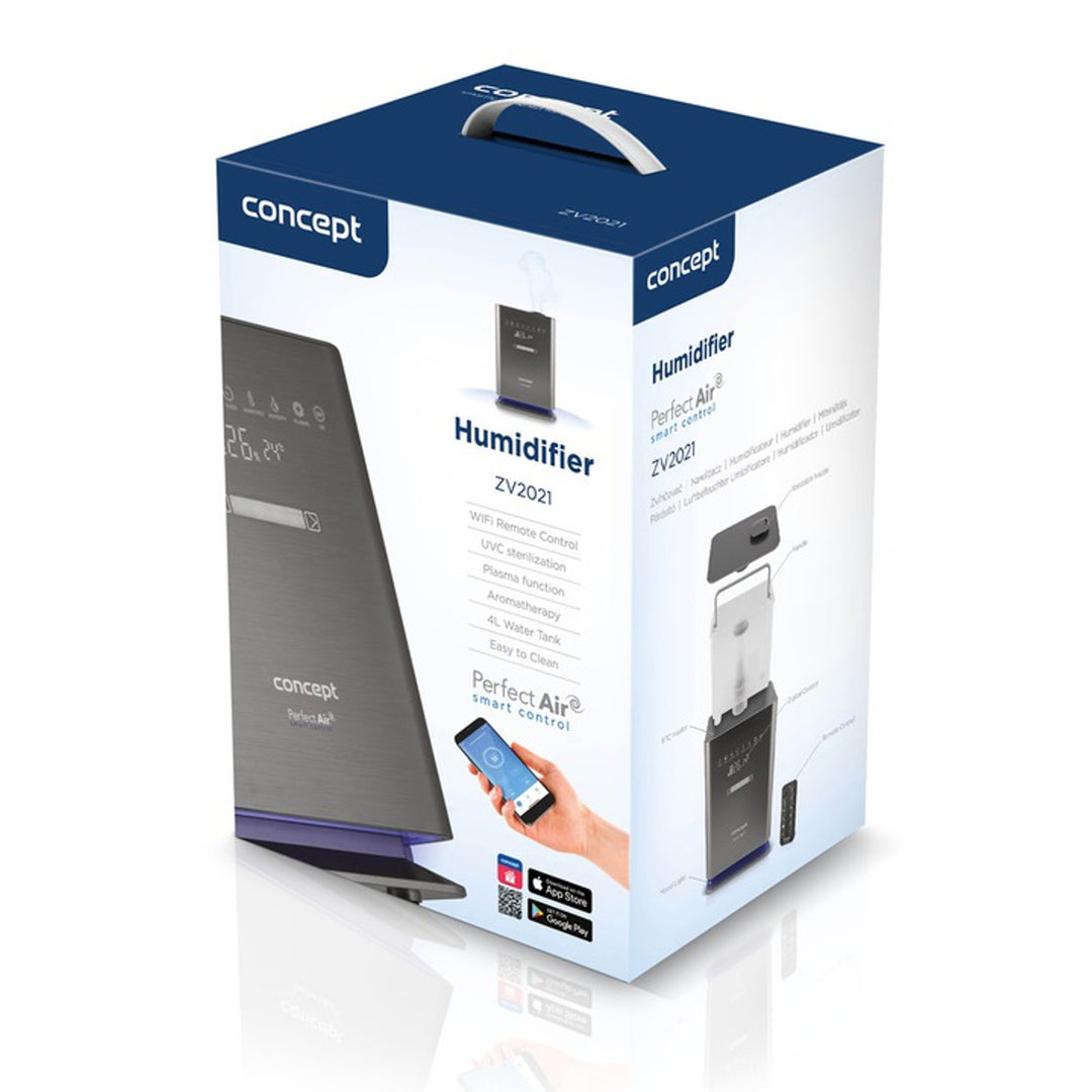 CONCEPT ZV2021 Luftfuktare Perfect Air Wifi Remote Aromaterapi Timer UV UVC LED-display